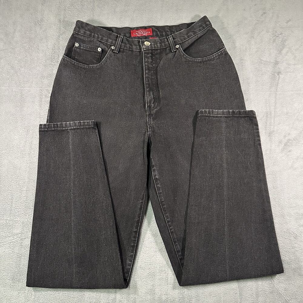 Limited Jeans Black Denim Pants Women 14L Straight Leg Vintage USA
